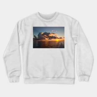 Sunrise from the stern of a Cruise Ship Crewneck Sweatshirt